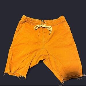 Orange Casual Shorts with Drawstring